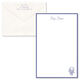 White with Periwinkle Border Letter Sheets with Optional Design Image 1 of 2